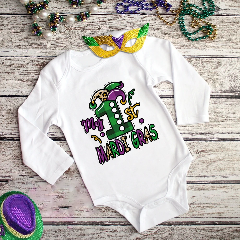 Детский комбинезон с принтом My First Mardi Gras, боди для новорожденных Mardi Gras, карнавальный праздничный отбеленный детский наряд с длинными рукавами, одежда
Детский комбинезон с принтом My First Mardi Gras, боди для новорожденных Mardi Gras, карнавальный праздничный отбеленный детский наряд с длинными рукавами, одежда