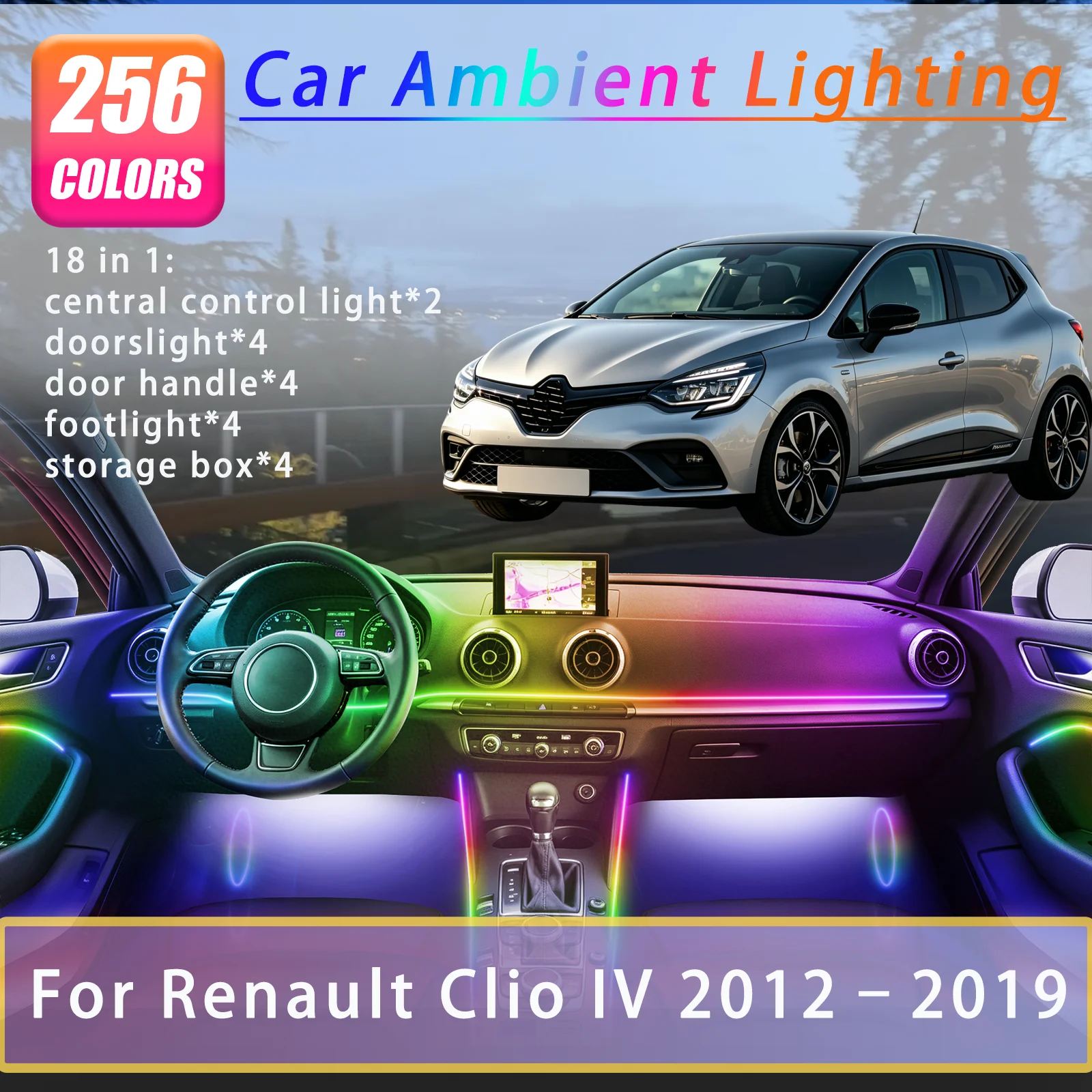 For Renault Clio IV 2012–2019 Years Car Interior Ambient Lights Strips Breathing Lighting Kit App Control Auto Decorative Lamp
For Renault Clio IV 2012–2019 Years Car Interior Ambient Lights Strips Breathing Lighting Kit App Control Auto Decorative Lamp