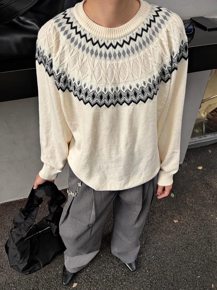 Cleanfit американский ретро Fair Isle вязаный круглый свитер Ne мужской свободный крой роскошный ленивый топ из хлопка, акриловой шерсти, кожи
Cleanfit американский ретро Fair Isle вязаный круглый свитер Ne мужской свободный крой роскошный ленивый топ из хлопка, акриловой шерсти, кожи