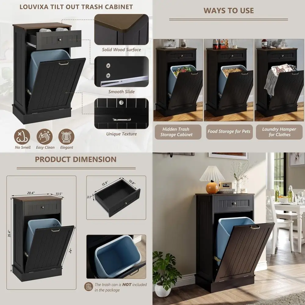 Kitchen Island Trash Can Holder - Black, No Garbage Bin or Laundry Hamper Included
Kitchen Island Trash Can Holder - Black, No Garbage Bin or Laundry Hamper Included