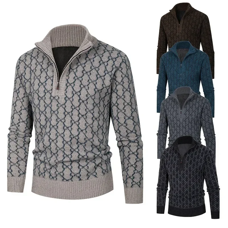 2023 Men's Half High Neck Zipper Pullover Sweater Knitwear Large Size Fashion Casual Bottom Shirt
2023 Men's Half High Neck Zipper Pullover Sweater Knitwear Large Size Fashion Casual Bottom Shirt
