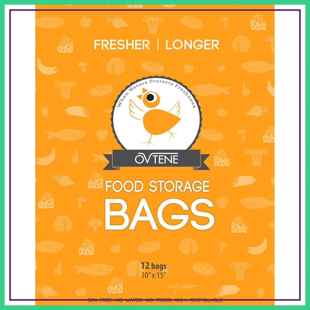Reusable Food Storage Bags for Cheese, Meat, Produce - 10x15 Inch Large, BPA-Free
Reusable Food Storage Bags for Cheese, Meat, Produce - 10x15 Inch Large, BPA-Free