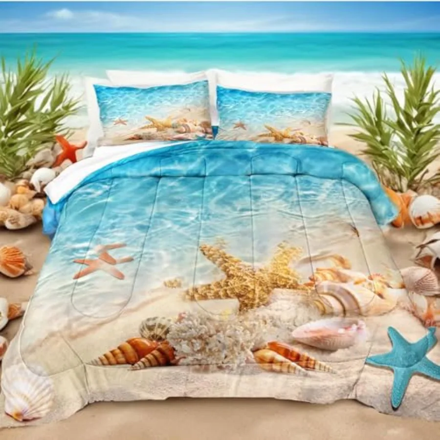 y Comforter Set Size Bedding Set 3 Pcs Starfish Shell Sea Life Printed Ocean Comforter Bedding Set Themed Room Decor
y Comforter Set Size Bedding Set 3 Pcs Starfish Shell Sea Life Printed Ocean Comforter Bedding Set Themed Room Decor