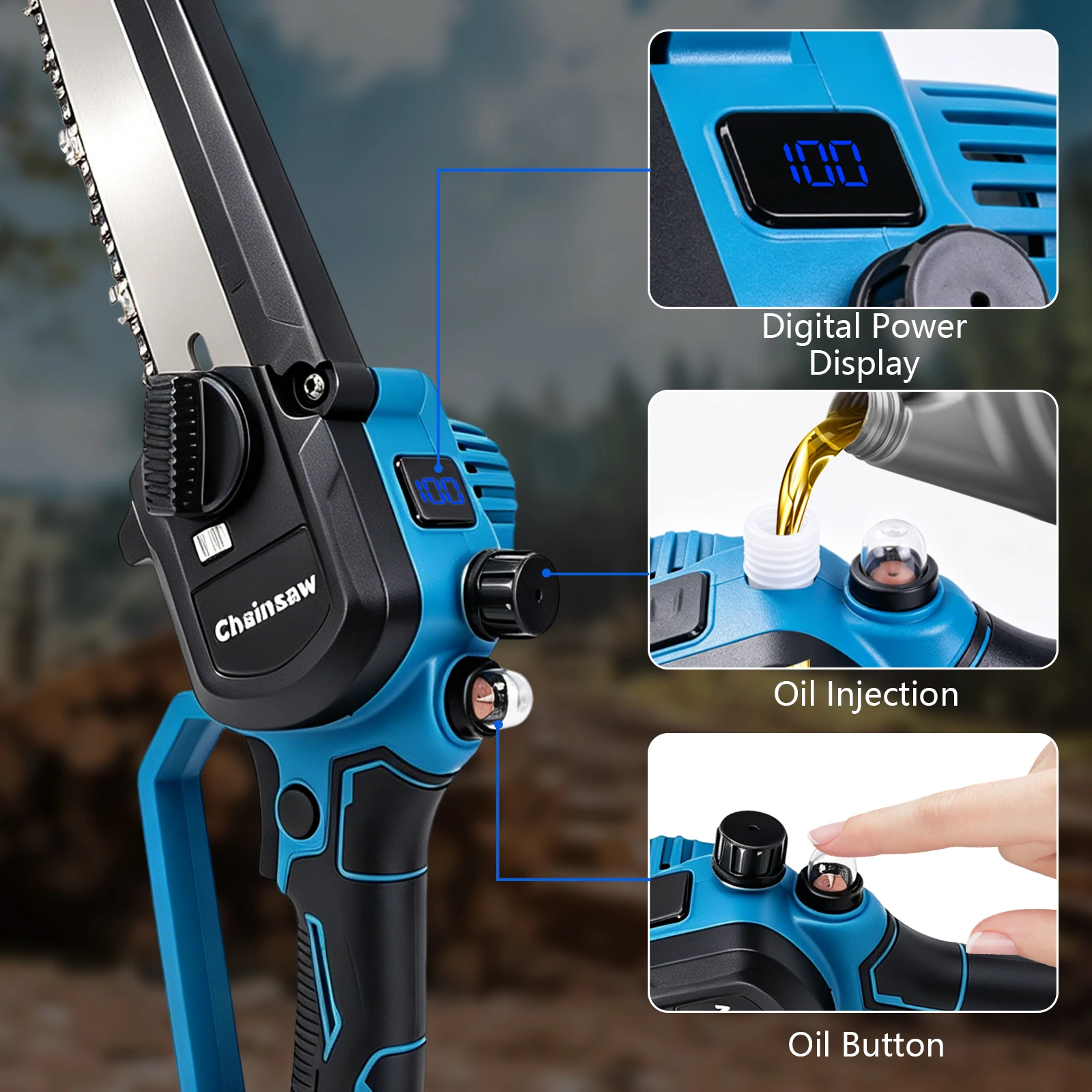 New Brushless 8 Inch Electric Saw Automatic Oiler Handheld Garden Pruning Chainsaw Woodworking Tool for Makita 18V Battery Pin
New Brushless 8 Inch Electric Saw Automatic Oiler Handheld Garden Pruning Chainsaw Woodworking Tool for Makita 18V Battery Pin