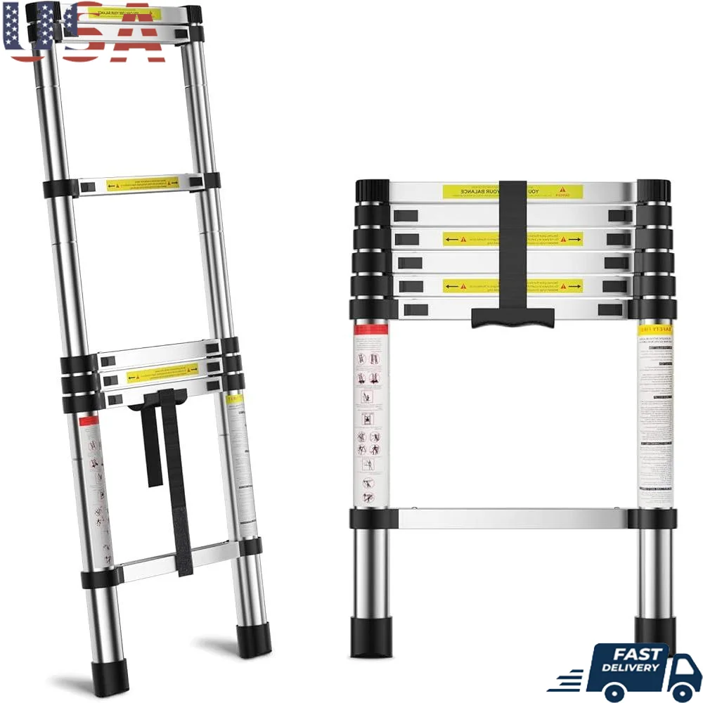 6.6FT Telescoping Ladder Lightweight Collapsible Aluminum Folding Ladder Home Use Multifunctional Adjustable Portable Extendable
6.6FT Telescoping Ladder Lightweight Collapsible Aluminum Folding Ladder Home Use Multifunctional Adjustable Portable Extendable