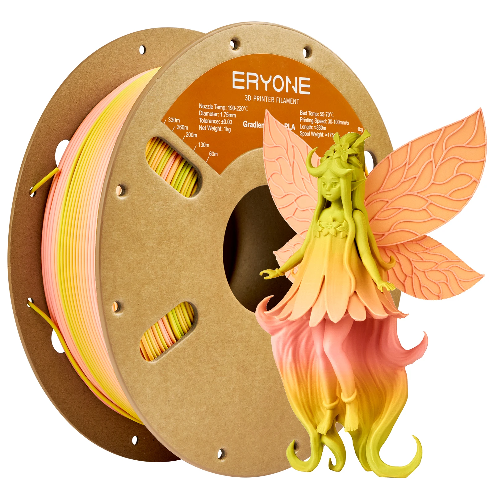 ERYONE 1KG Matte Gradient PLA 3D Printer Filament 1.75mm, Multicolor Gradient Matte Finish, Non-Glare Smooth 1kg spool
ERYONE 1KG Matte Gradient PLA 3D Printer Filament 1.75mm, Multicolor Gradient Matte Finish, Non-Glare Smooth 1kg spool