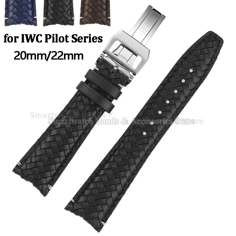 Ремешок для часов из плетеной кожи 20 мм 22 мм для IWC Pilot Series, плоский изогнутый конец, металлическая раскладная застежка, аксессуары для браслета
Ремешок для часов из плетеной кожи 20 мм 22 мм для IWC Pilot Series, плоский изогнутый конец, металлическая раскладная застежка, аксессуары для браслета
