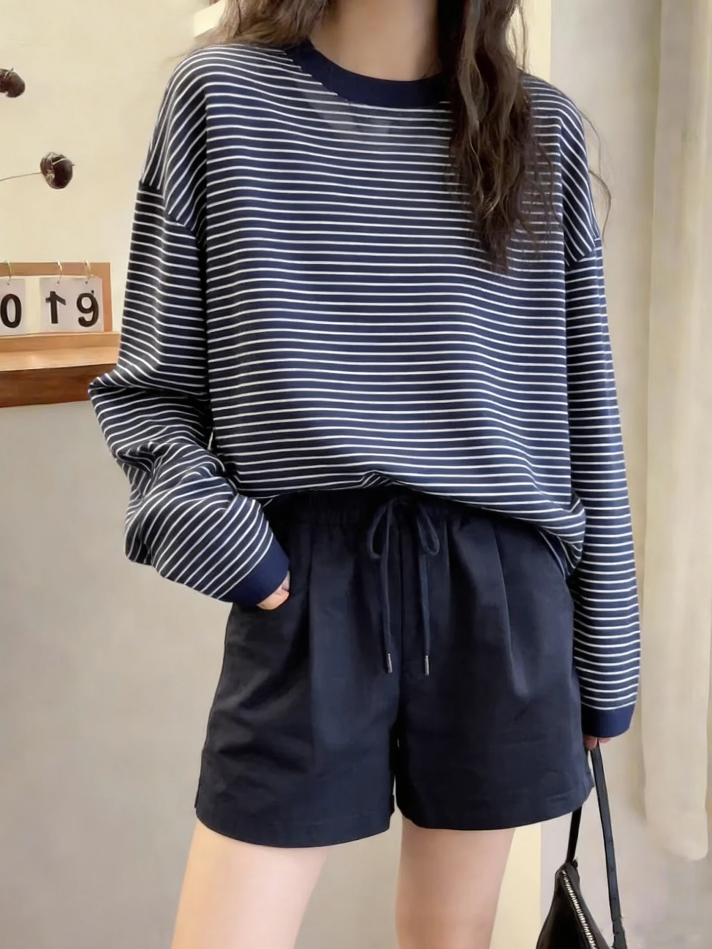 Comfortable Striped Knitwear Loose Long Sleeve Soft Spring Youthful Versatile Casual Style Women's plus Size Inner Wear Top
Comfortable Striped Knitwear Loose Long Sleeve Soft Spring Youthful Versatile Casual Style Women's plus Size Inner Wear Top