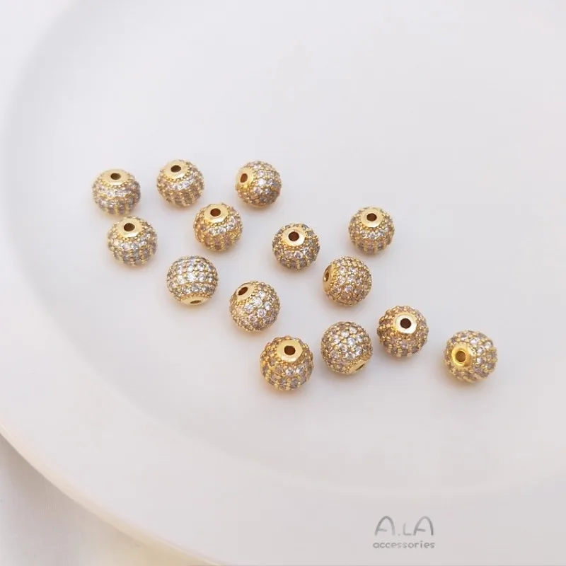 Бусины-шарики из циркона под золото 14K, круглые, с эффектом бриллианта, для рукоделия, для браслетов и ожерелий, рассыпные, материал для творчества
Бусины-шарики из циркона под золото 14K, круглые, с эффектом бриллианта, для рукоделия, для браслетов и ожерелий, рассыпные, материал для творчества