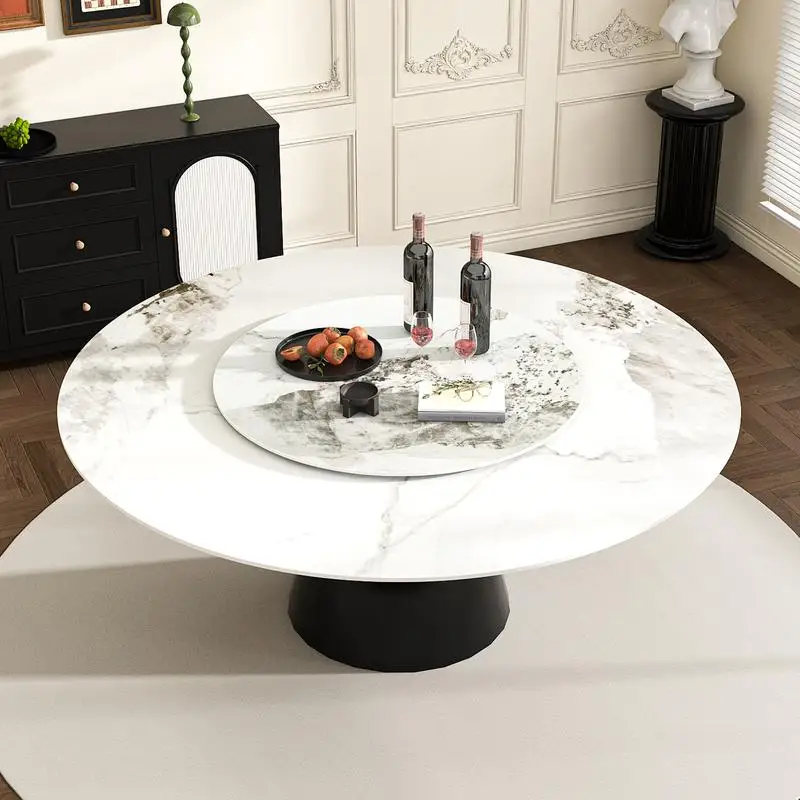 59" Round Dining Table, Sintered Stone Top with Stainless Steel Cone Base, Sturdy Table for Kitchen or Dining Room, Seats 6-8
59" Round Dining Table, Sintered Stone Top with Stainless Steel Cone Base, Sturdy Table for Kitchen or Dining Room, Seats 6-8