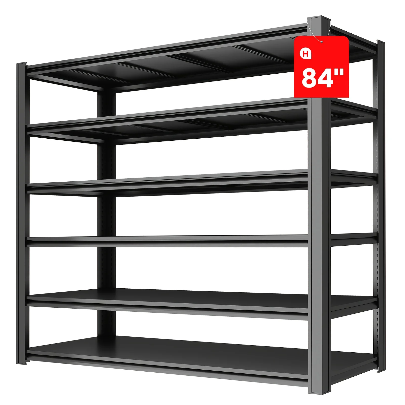 84-Inch High Heavy-Duty 6-Tier Garage Shelving Unit - 3600 lbs Capacity Adjustable Metal Storage Rack with Anti-Tip Kit, Split Shelf Design, Wide Beam Shelves, Utility Shelves
84-Inch High Heavy-Duty 6-Tier Garage Shelving Unit - 3600 lbs Capacity Adjustable Metal Storage Rack with Anti-Tip Kit, Split Shelf Design, Wide Beam Shelves, Utility Shelves