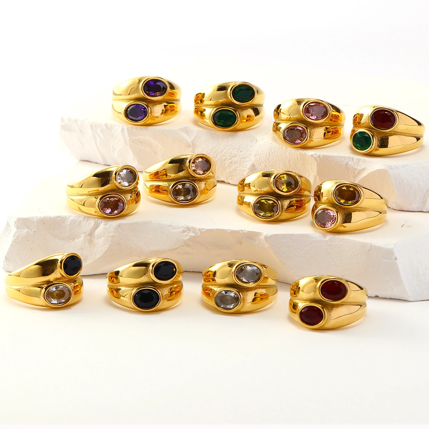 Dainty Dazzling Crystal Emerald Infinity Double Layer Rings for Women Elegant Chunky Zircons Waterproof Female Wedding Jewelry
Dainty Dazzling Crystal Emerald Infinity Double Layer Rings for Women Elegant Chunky Zircons Waterproof Female Wedding Jewelry
