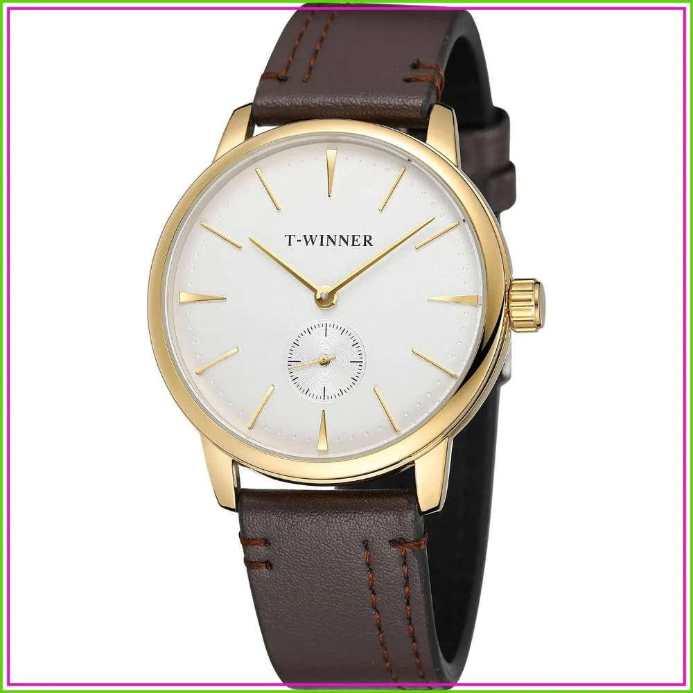 Men's Mechanical Hand-Wind Analog Sport Wristwatch with Leather Strap
Men's Mechanical Hand-Wind Analog Sport Wristwatch with Leather Strap