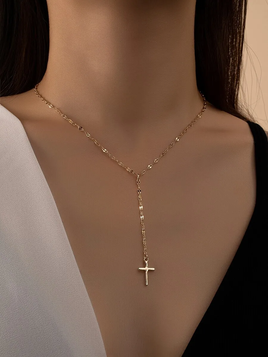 Cross Charm Y Lariat Necklace Copper Fashion Jewelry
Cross Charm Y Lariat Necklace Copper Fashion Jewelry