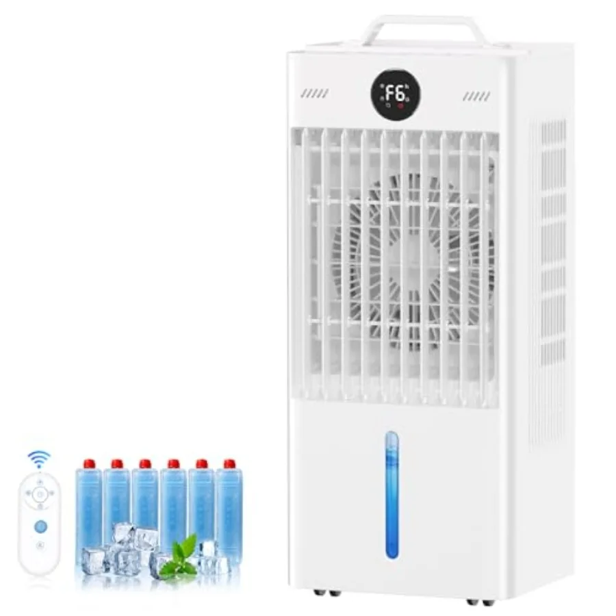 Portable air conditioner fan for home office use, plastic housing in white, ultra-quiet 38dB operation with 2 cooling modes and
Portable air conditioner fan for home office use, plastic housing in white, ultra-quiet 38dB operation with 2 cooling modes and