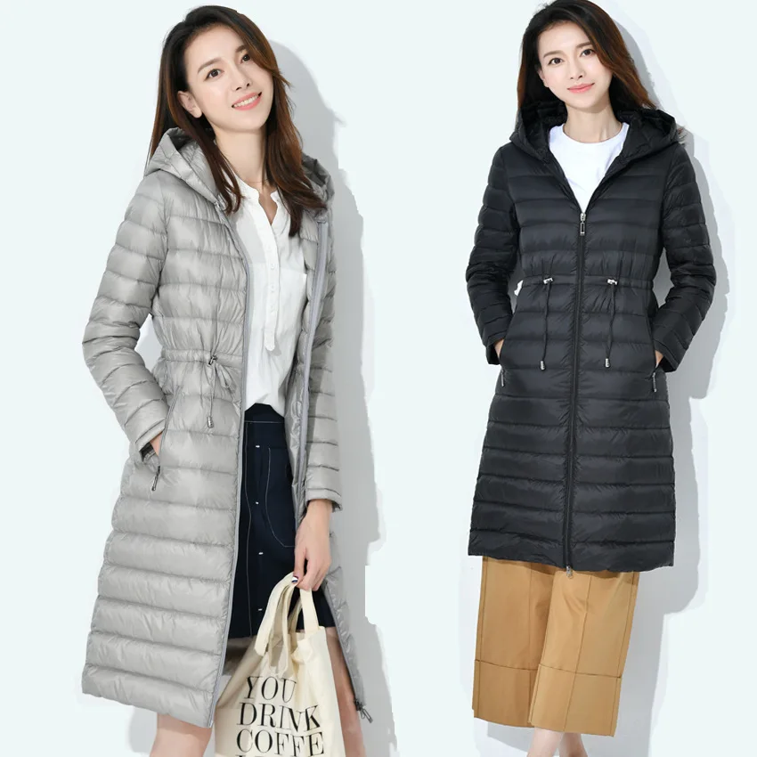 Lightweight Long Puffer Jacket Women's Knee-Length Hooded Drawstring Waist Slim Fit Coat Warm Nylon Fabric White Duck down Fi...
Lightweight Long Puffer Jacket Women's Knee-Length Hooded Drawstring Waist Slim Fit Coat Warm Nylon Fabric White Duck down Fi...