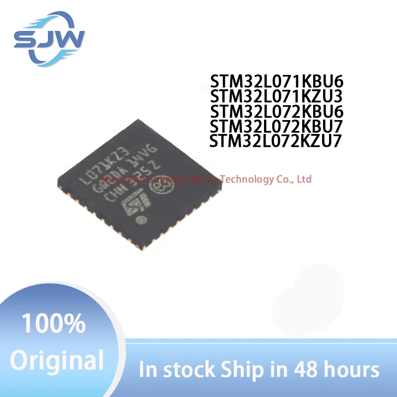 STM32L071KBU6 STM32L071KZU3 STM32L072KBU6 STM32L072KBU7 STM32L072KZU7 UFQFPN32 32-bit microcontroller chip
STM32L071KBU6 STM32L071KZU3 STM32L072KBU6 STM32L072KBU7 STM32L072KZU7 UFQFPN32 32-bit microcontroller chip