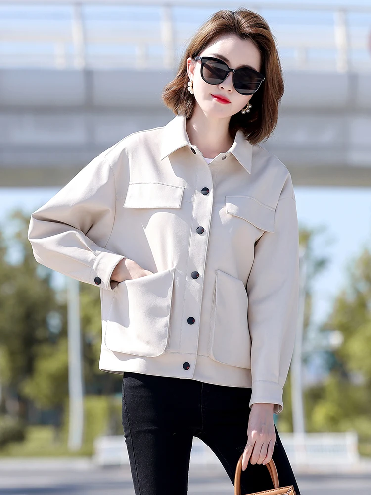 Ning Genuine Leather Jacket Women's Short Style 2025 Autumn New Casual Loose Sheepskin Slimming Biker Jacket
Ning Genuine Leather Jacket Women's Short Style 2025 Autumn New Casual Loose Sheepskin Slimming Biker Jacket