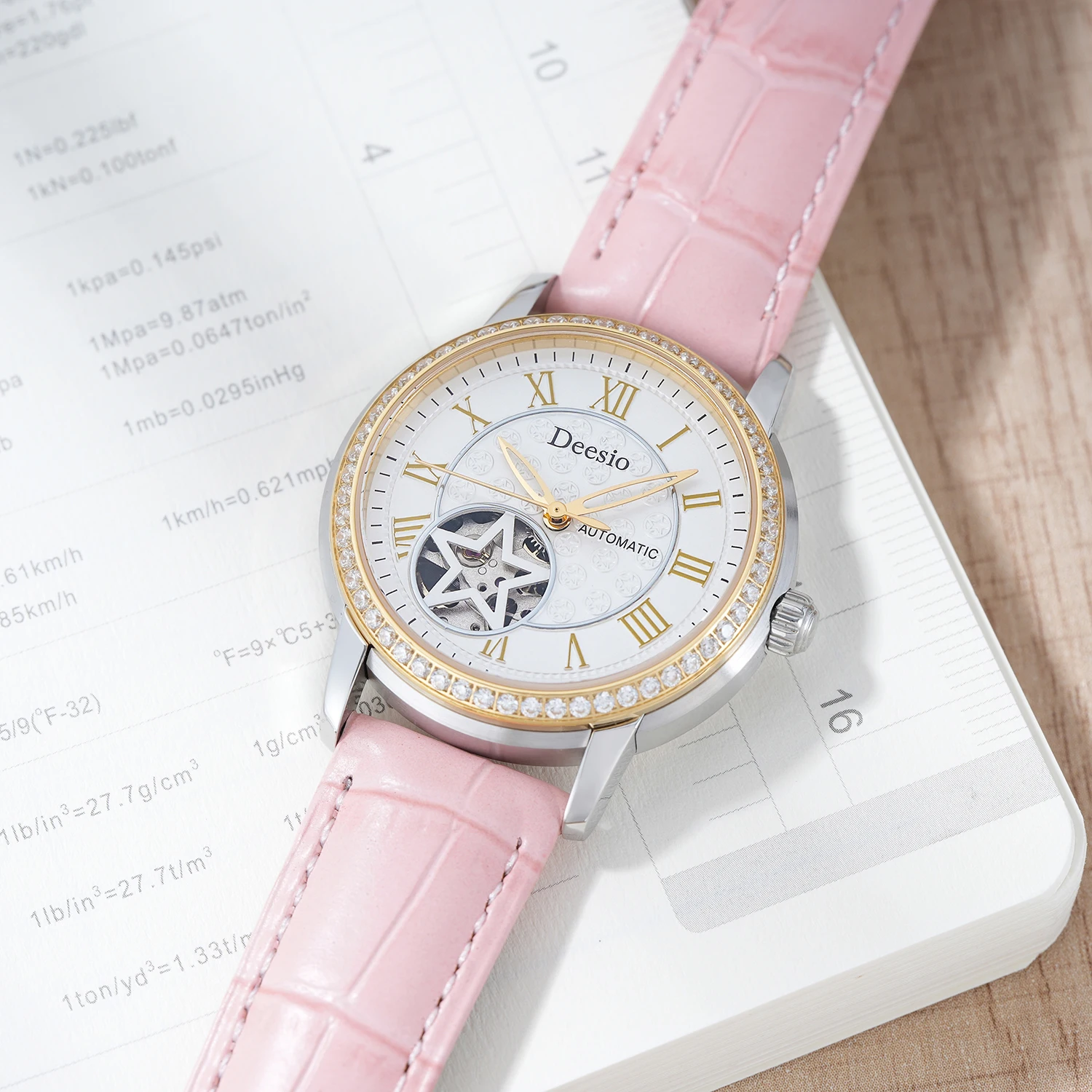 Deesio Women Mechanical Watch Automatic Self Winding Stainless Steel Rhinestone Elegant Waterproof 50M Ladies Wristwatch Gift
Deesio Women Mechanical Watch Automatic Self Winding Stainless Steel Rhinestone Elegant Waterproof 50M Ladies Wristwatch Gift
