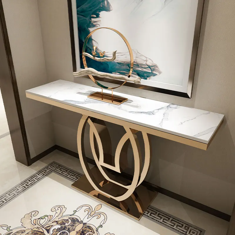 Light luxury stainless steel entrance table Entry entrance cabinet Italian villa marble entrance table against the wall decorati
Light luxury stainless steel entrance table Entry entrance cabinet Italian villa marble entrance table against the wall decorati
