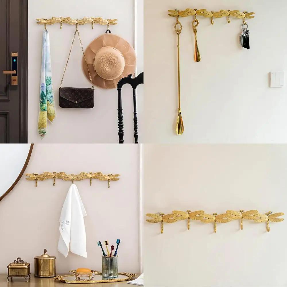 Латунная настенная вешалка с 5 крючками, прочная, для шляп, полотенец, халатов в прихожей, буфете, ванной комнате
Латунная настенная вешалка с 5 крючками, прочная, для шляп, полотенец, халатов в прихожей, буфете, ванной комнате