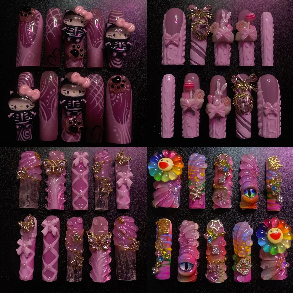 Acrylic French Style Handmade Y2K Press On Nails European American Golden Chain Bow Design Pink Gradient False Nail Sticker Gift
Acrylic French Style Handmade Y2K Press On Nails European American Golden Chain Bow Design Pink Gradient False Nail Sticker Gift