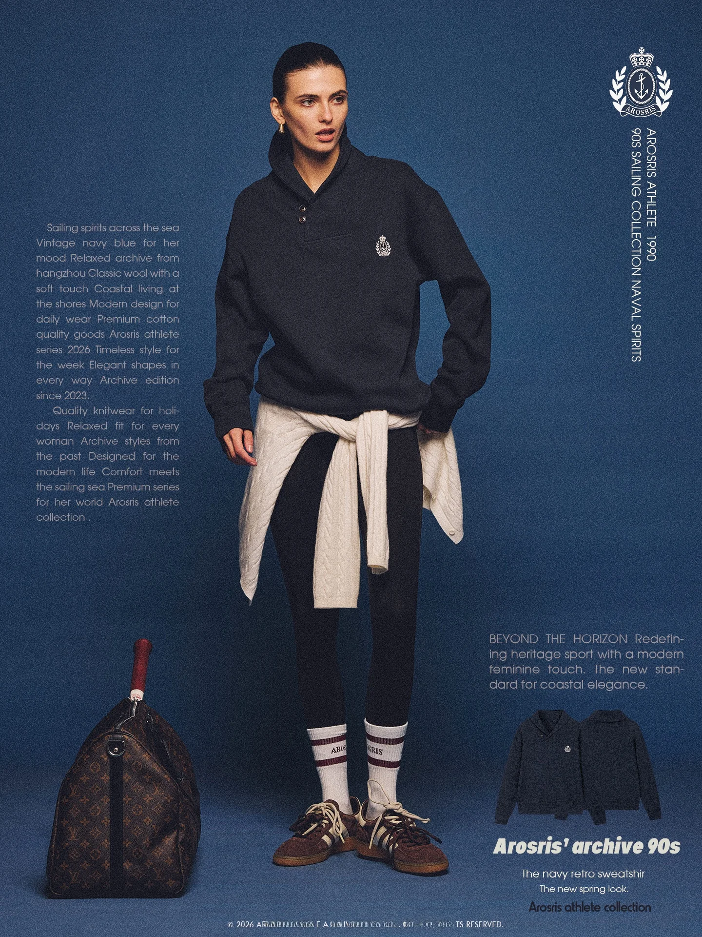 AROSRIS Nautical Retro een Collar Sweatirt Women's Loose Fit Cotton Polyester Blend Long Sve Navy Blue Sweatirt
AROSRIS Nautical Retro een Collar Sweatirt Women's Loose Fit Cotton Polyester Blend Long Sve Navy Blue Sweatirt