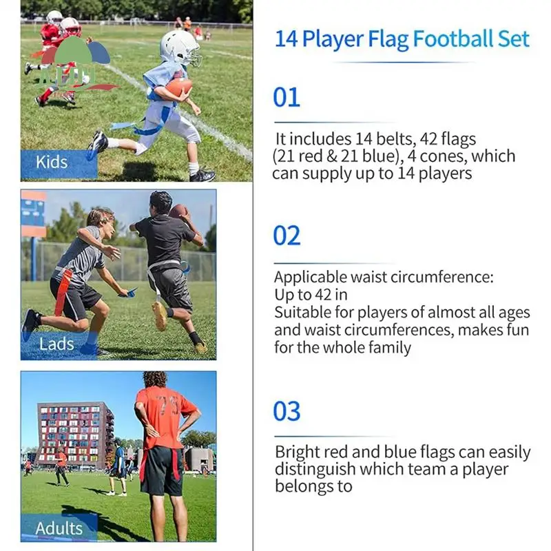 AED4-Flag Football Set,14 Player Flag Football Belts And Flags Set, Belt For Kids Or Adults Players Of Flag Football
AED4-Flag Football Set,14 Player Flag Football Belts And Flags Set, Belt For Kids Or Adults Players Of Flag Football
