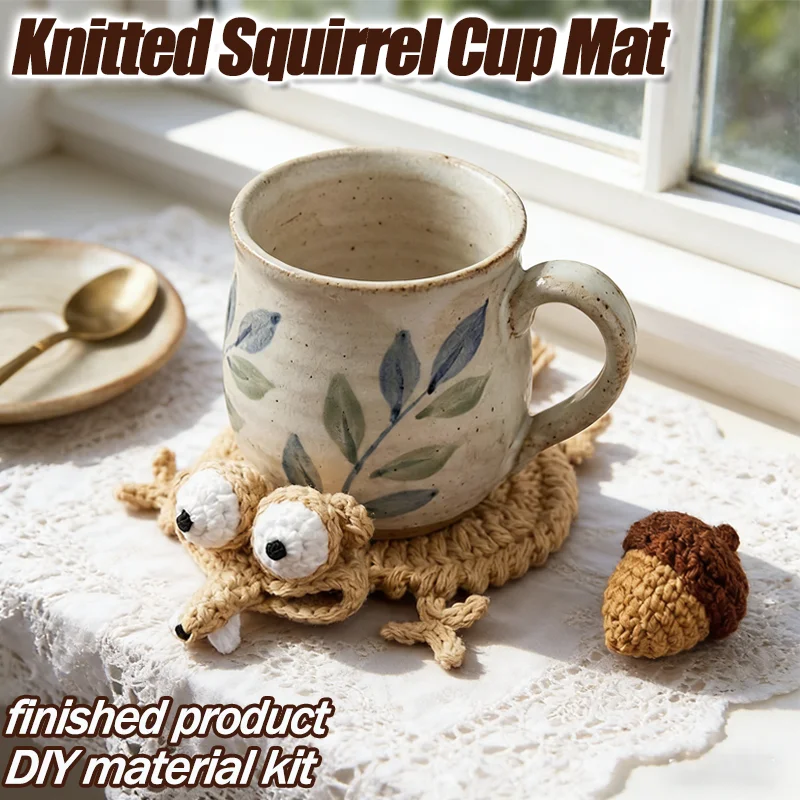 Handwoven Squirrel Shaped Coasters Cute Knitted Mug Mats Absorbent Desk Accessories Funny Coffee Tea Cup Decor Gift
Handwoven Squirrel Shaped Coasters Cute Knitted Mug Mats Absorbent Desk Accessories Funny Coffee Tea Cup Decor Gift