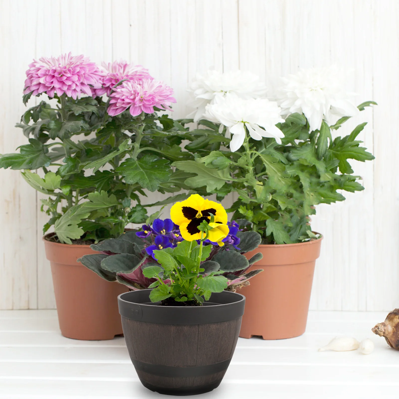 Barrel Planter Large Plastic Flower Pot Garden Planter Outdoor Vegetable Growing Container Plastic Vegetable Pot
Barrel Planter Large Plastic Flower Pot Garden Planter Outdoor Vegetable Growing Container Plastic Vegetable Pot