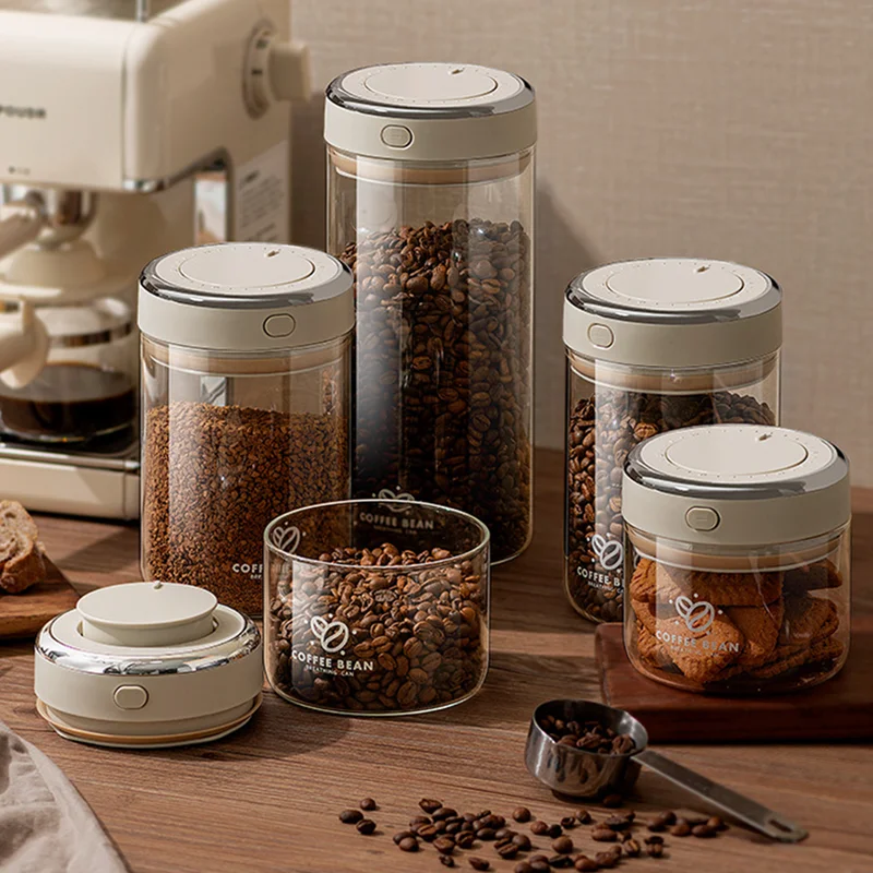 Coffee Beans Vacuum Sealed Storage Jars Transparent Glass Food Storage Jar More Household Moisture-proof and Airtight Container
Coffee Beans Vacuum Sealed Storage Jars Transparent Glass Food Storage Jar More Household Moisture-proof and Airtight Container