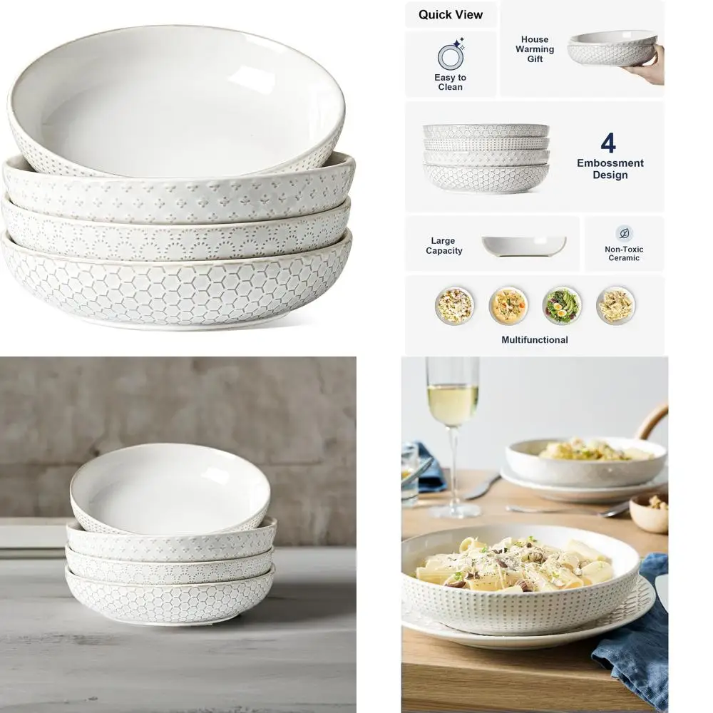 Набор из 4 белых керамических мисок для пасты, 9 дюймов, емкость 42 унции, идеально подходят для салатов, фруктов, лапши — идеальный подарок на новоселье или свадьбу
Набор из 4 белых керамических мисок для пасты, 9 дюймов, емкость 42 унции, идеально подходят для салатов, фруктов, лапши — идеальный подарок на новоселье или свадьбу