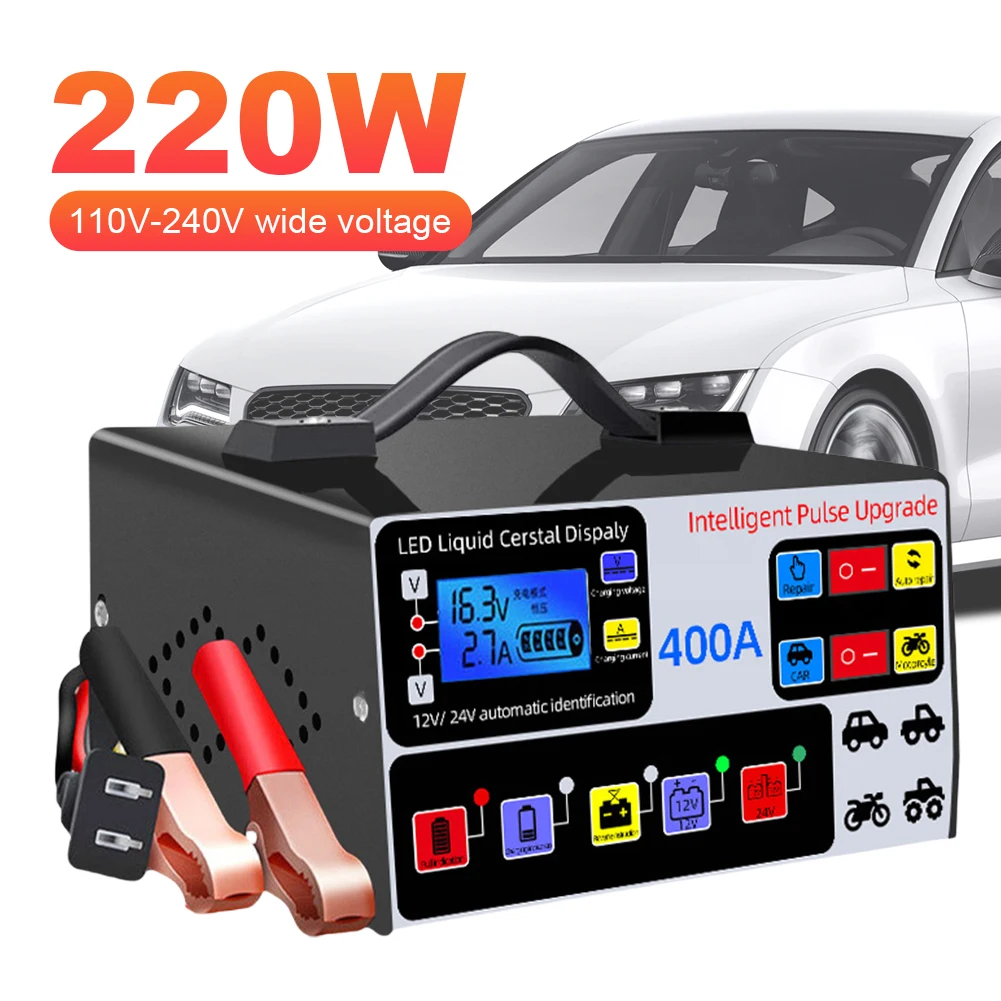400A Heavy Duty Smart Battery Charger LCD Display Car Battery Charger 12/24V Intelligent Pulse Repair Charger High Power
400A Heavy Duty Smart Battery Charger LCD Display Car Battery Charger 12/24V Intelligent Pulse Repair Charger High Power