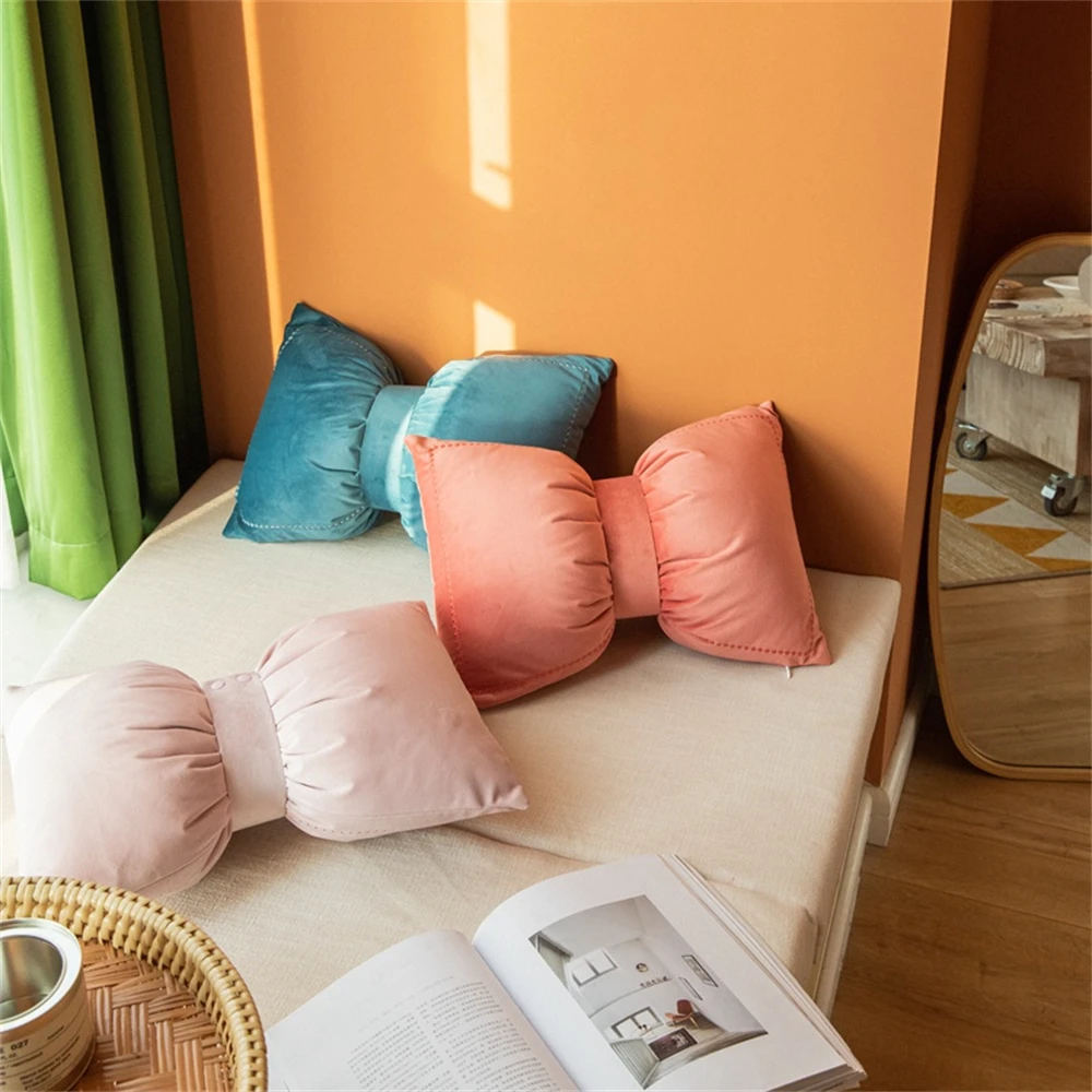 Plush Pillow Sofa Bow Tie Cushion Home Decoration Sofa Solid Velvet Embroidered Throw Pillow Office Chair Waist Rest Pillow Gift
Plush Pillow Sofa Bow Tie Cushion Home Decoration Sofa Solid Velvet Embroidered Throw Pillow Office Chair Waist Rest Pillow Gift