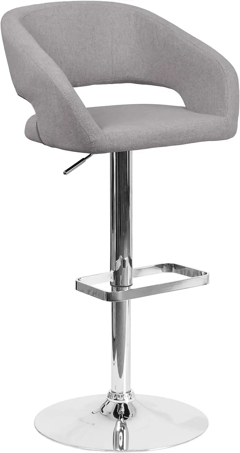 Adjustable Height Barstool with Footrest, Mid-Back Design, Gray/Chrome for Home Bar or Kitchen
Adjustable Height Barstool with Footrest, Mid-Back Design, Gray/Chrome for Home Bar or Kitchen