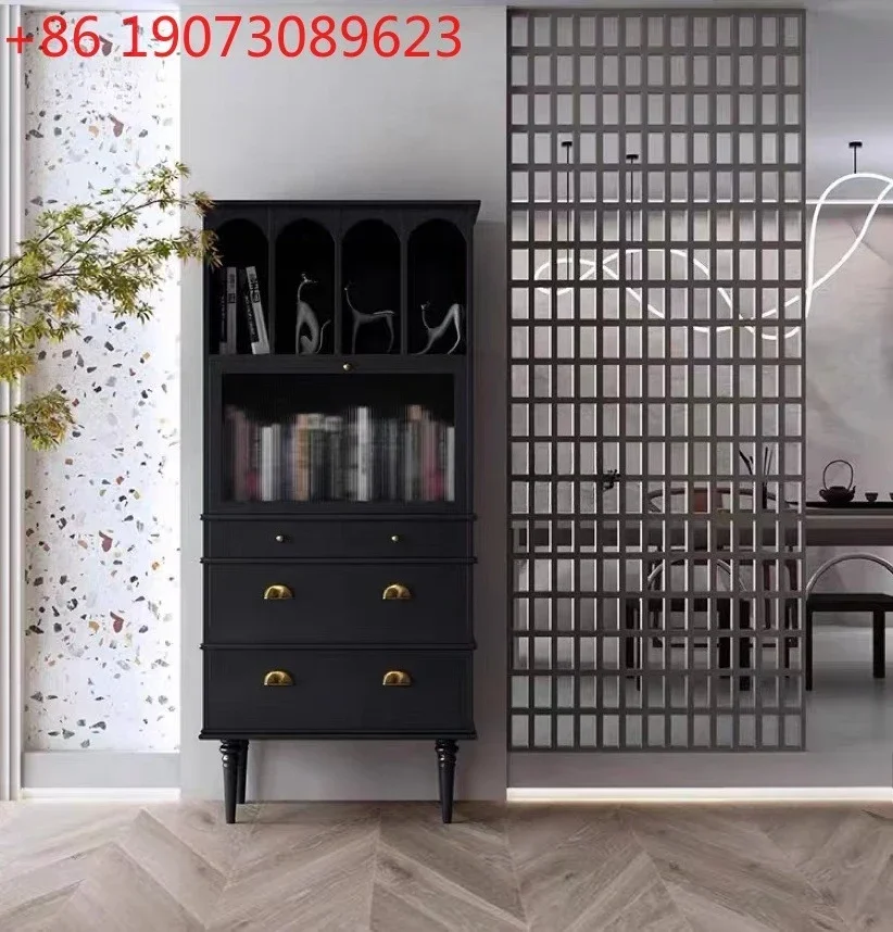 American retro solid wood black multi-functional storage European simple living room dining side cabinet
American retro solid wood black multi-functional storage European simple living room dining side cabinet
