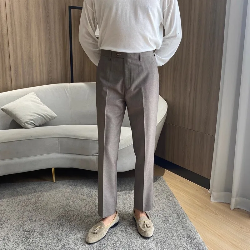 Men's High-Waist Straight-Fit Slim Casual Trousers British-Style Elegant Long Pants for Spring And Summer
Men's High-Waist Straight-Fit Slim Casual Trousers British-Style Elegant Long Pants for Spring And Summer