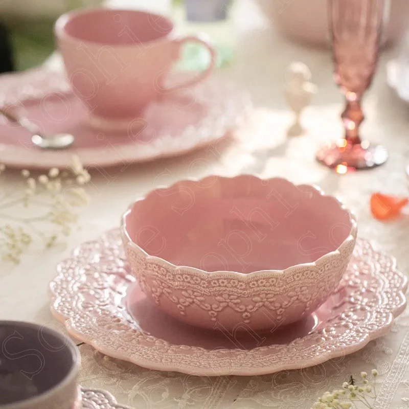Lace Powder Retro Nordic Style Ceramic Plate, Vegetable Salad, Ceramic Plate, Cake, Dessert Plate
Lace Powder Retro Nordic Style Ceramic Plate, Vegetable Salad, Ceramic Plate, Cake, Dessert Plate