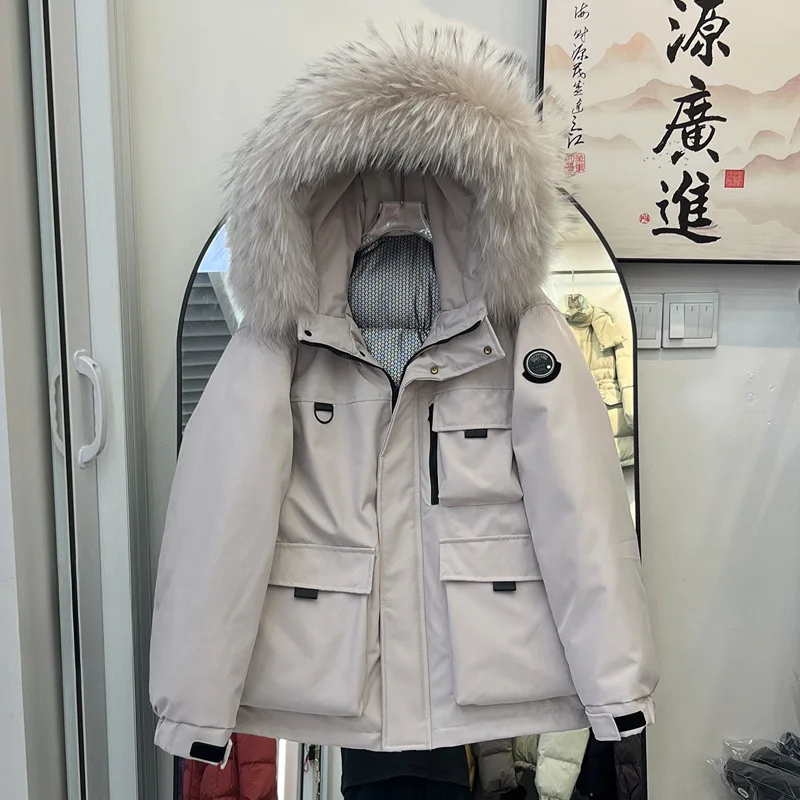 Зимняя новинка 2026: Утепленная куртка-парка унисекс с большим воротником из искусственного меха, белый пуховик из утиного пуха, толстое пальто для активного отдыха с большим шерстяным воротником, хлопковое пальто
Зимняя новинка 2026: Утепленная куртка-парка унисекс с большим воротником из искусственного меха, белый пуховик из утиного пуха, толстое пальто для активного отдыха с большим шерстяным воротником, хлопковое пальто