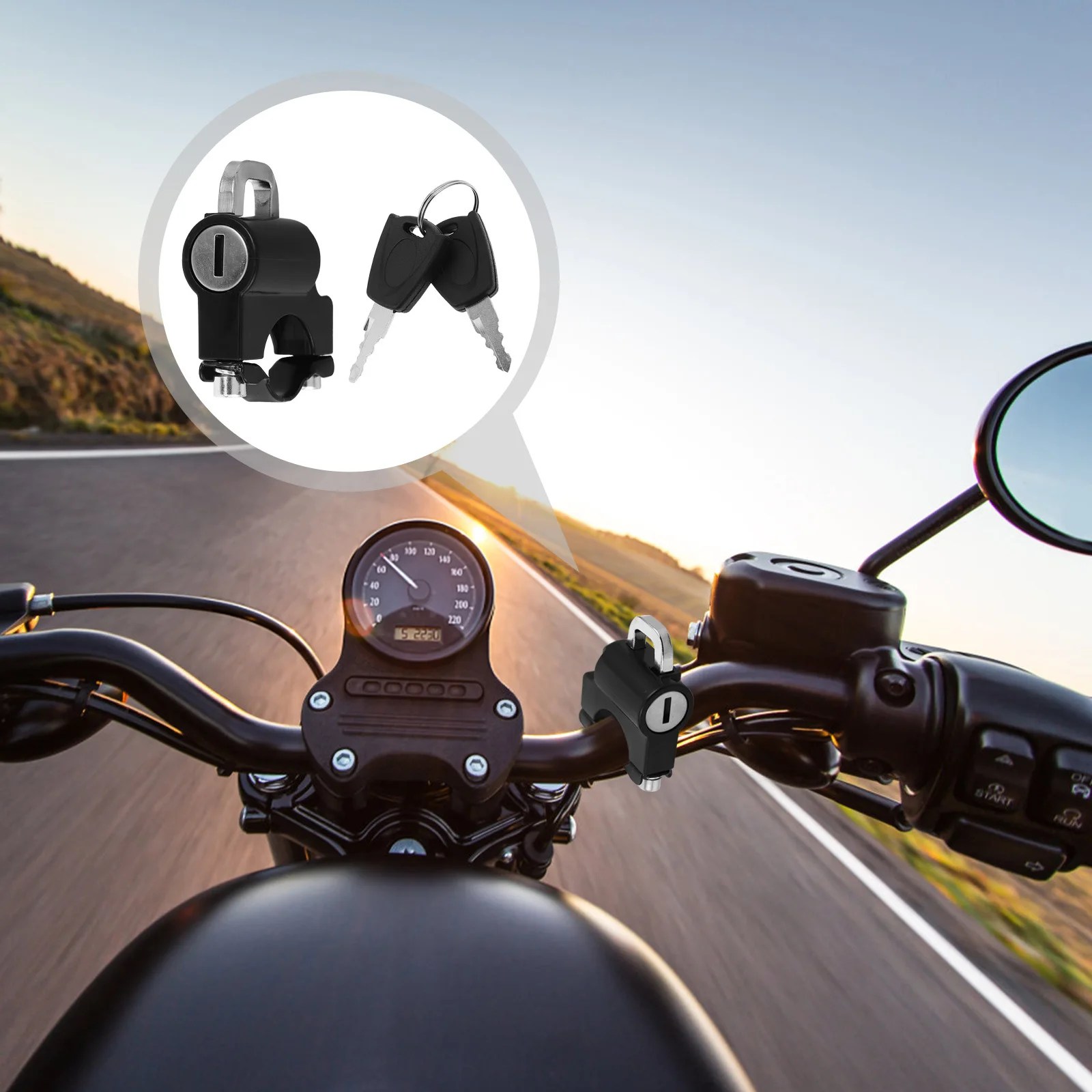 4Pcs Motorcycle Lock Secure Handlebar Mount Fit 2.0-2.6cm Tubing Anti Theft Tamper Proof Hook Padlock for Scooter Bike
4Pcs Motorcycle Lock Secure Handlebar Mount Fit 2.0-2.6cm Tubing Anti Theft Tamper Proof Hook Padlock for Scooter Bike