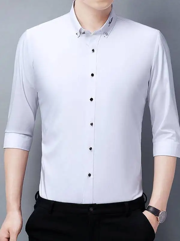 Men's Casual Summer Three-quarter Sleeve Shirt Autumn Embroidery Thickened PU Leather Long Sleeve Collar Inner Wear for ...
Men's Casual Summer Three-quarter Sleeve Shirt Autumn Embroidery Thickened PU Leather Long Sleeve Collar Inner Wear for ...