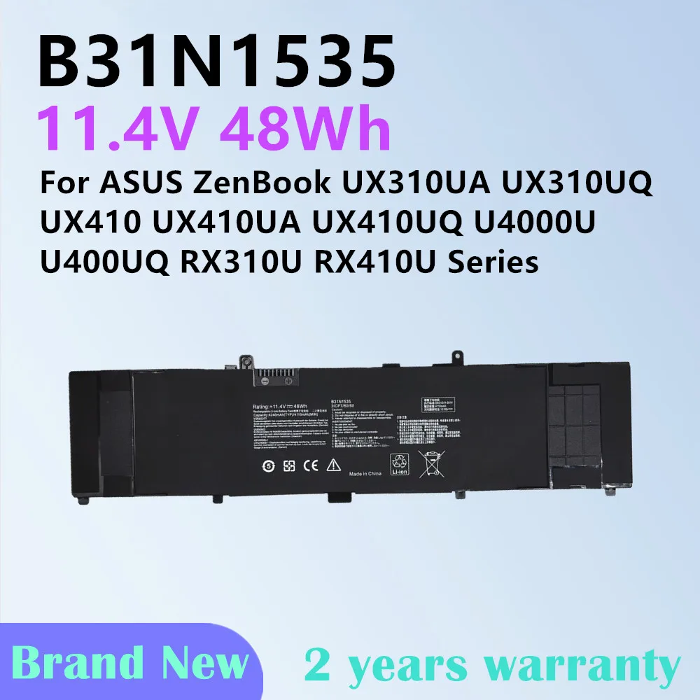 Laptop Battery For Asus ZenBook UX310UA UX310UQ B31N1535 UX410 UX410UA U4000U U400UQ RX310U RX410U Series
Laptop Battery For Asus ZenBook UX310UA UX310UQ B31N1535 UX410 UX410UA U4000U U400UQ RX310U RX410U Series
