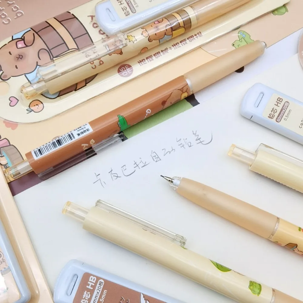 Soft Capybara Mechanical Pencil Set 0.5mm Leads Cartoon Stationery Mechanical Pencil Continuously Core Movable Pencil
Soft Capybara Mechanical Pencil Set 0.5mm Leads Cartoon Stationery Mechanical Pencil Continuously Core Movable Pencil