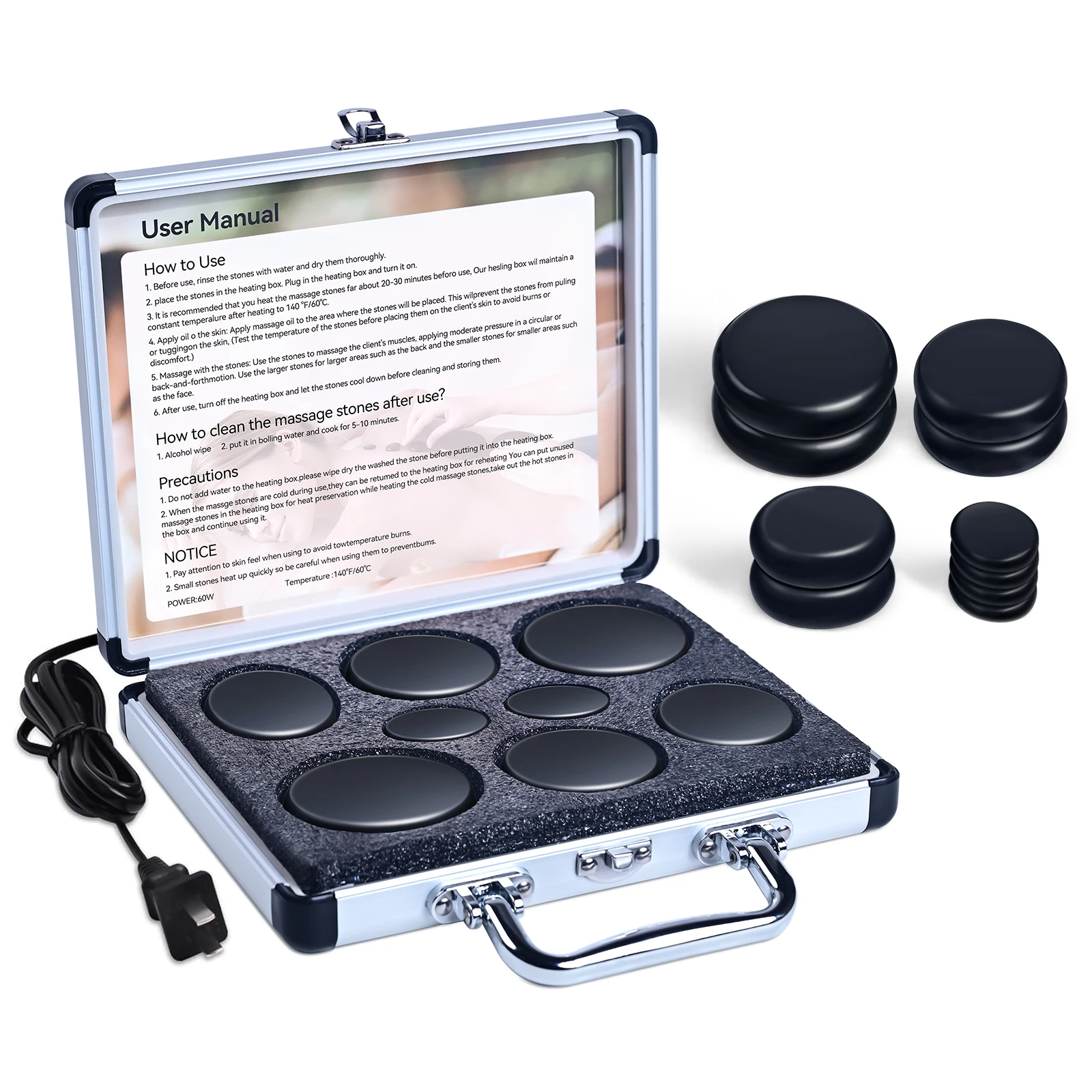 Natural stone massage stone set, suitable for professional spa centers and home massage stones
Natural stone massage stone set, suitable for professional spa centers and home massage stones