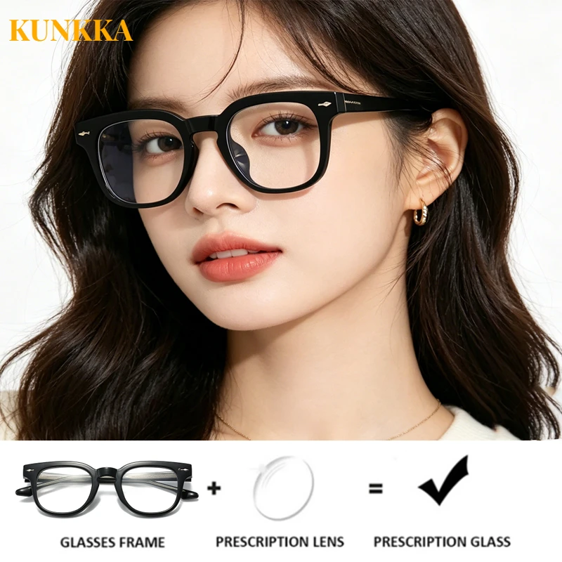 KUNKKA Fashion Prescription Glasses Men Women Vintage Square Anti Blue Light Photochromic Eyewear Optical Myopia Eyeglasses
KUNKKA Fashion Prescription Glasses Men Women Vintage Square Anti Blue Light Photochromic Eyewear Optical Myopia Eyeglasses