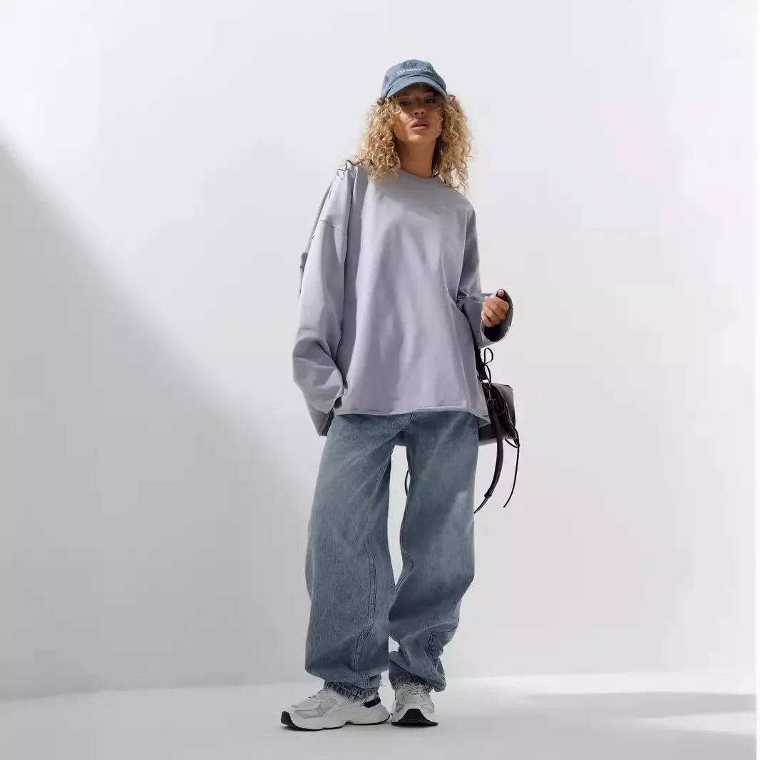 Classic Women Loose Sweatshirt Long Sleeve Pullover 2025 Spring Autumn Fashion Solid Color O-neck Base Casual Street Dance Top
Classic Women Loose Sweatshirt Long Sleeve Pullover 2025 Spring Autumn Fashion Solid Color O-neck Base Casual Street Dance Top