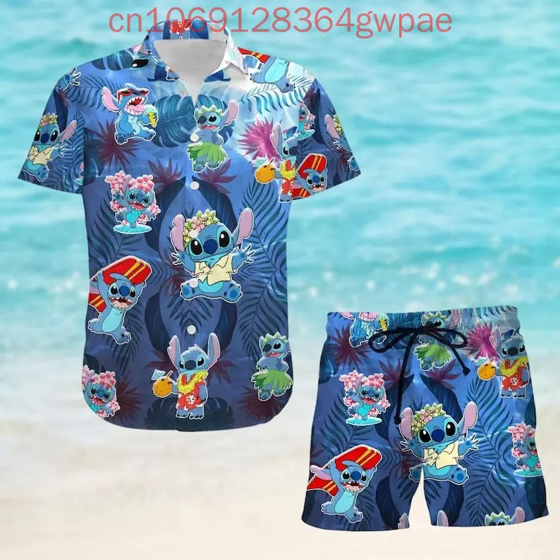 Disney Stitch Гавайская рубашка и шорты, комплект мужских и женских повседневных пляжных рубашек для отдыха, модная футболка в стиле ретро, комплект из двух предметов
Disney Stitch Гавайская рубашка и шорты, комплект мужских и женских повседневных пляжных рубашек для отдыха, модная футболка в стиле ретро, комплект из двух предметов