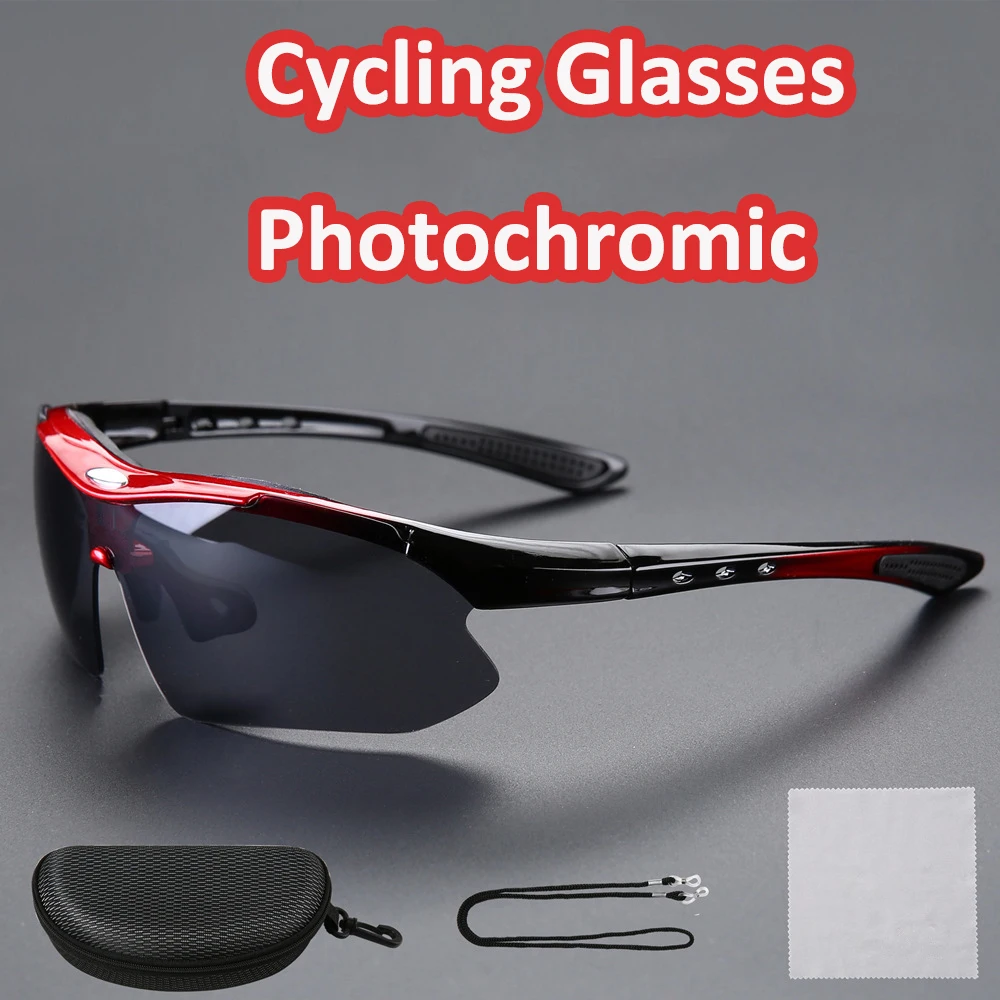 Cycling Glasses Motorcycle Eyewear Polarized Photochromic Sports Sunglasses UV400 Protection Outdoor with 5 Interchangeable Lens
Cycling Glasses Motorcycle Eyewear Polarized Photochromic Sports Sunglasses UV400 Protection Outdoor with 5 Interchangeable Lens