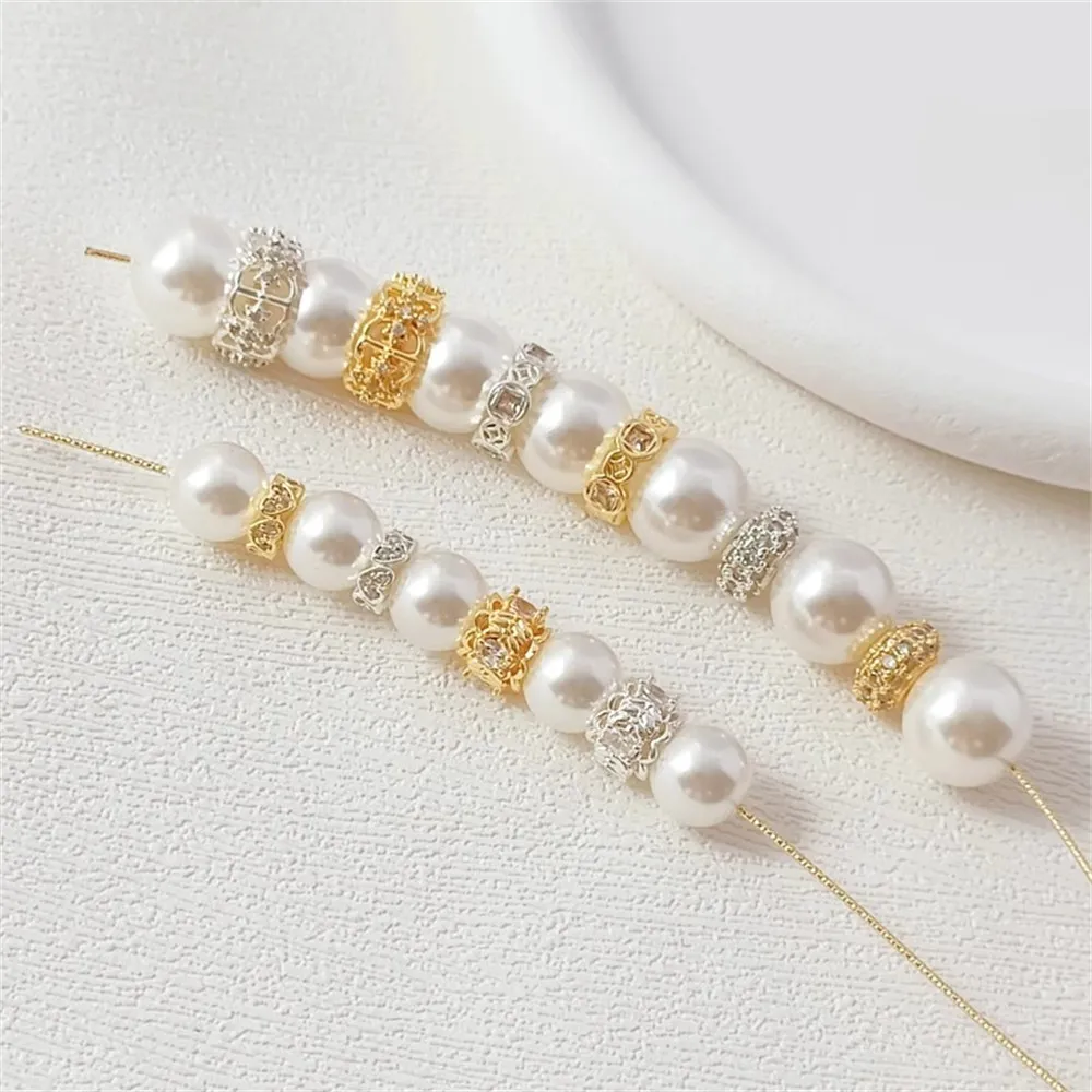 Copper Plated Silver 18K Gold Zircon Large-hole Partition Beads Bucket Beads Lulutong Pendant, Diy Bracelet Accessory
Copper Plated Silver 18K Gold Zircon Large-hole Partition Beads Bucket Beads Lulutong Pendant, Diy Bracelet Accessory