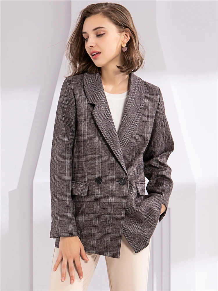 2022 New Women's Coat Top Korean Simple Plaid Suit Collar Double Breasted Pocket Formal Jacket Plaid Winter Spring
2022 New Women's Coat Top Korean Simple Plaid Suit Collar Double Breasted Pocket Formal Jacket Plaid Winter Spring